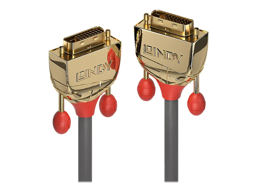 Lindy Gold - DVI-Kabel - Dual Link - DVI-D (M) zu DVI-D (M) - 1 m - Daumenschrauben - Grau