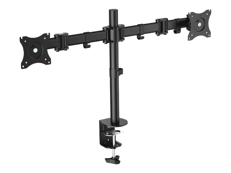LogiLink - Befestigungskit für 2 LCD-Displays (einstellbarer Arm) - fester, kaltgepresster Stahl - Bildschirmgröße: 33-68.6 cm (13"-27") - Tischmontage
