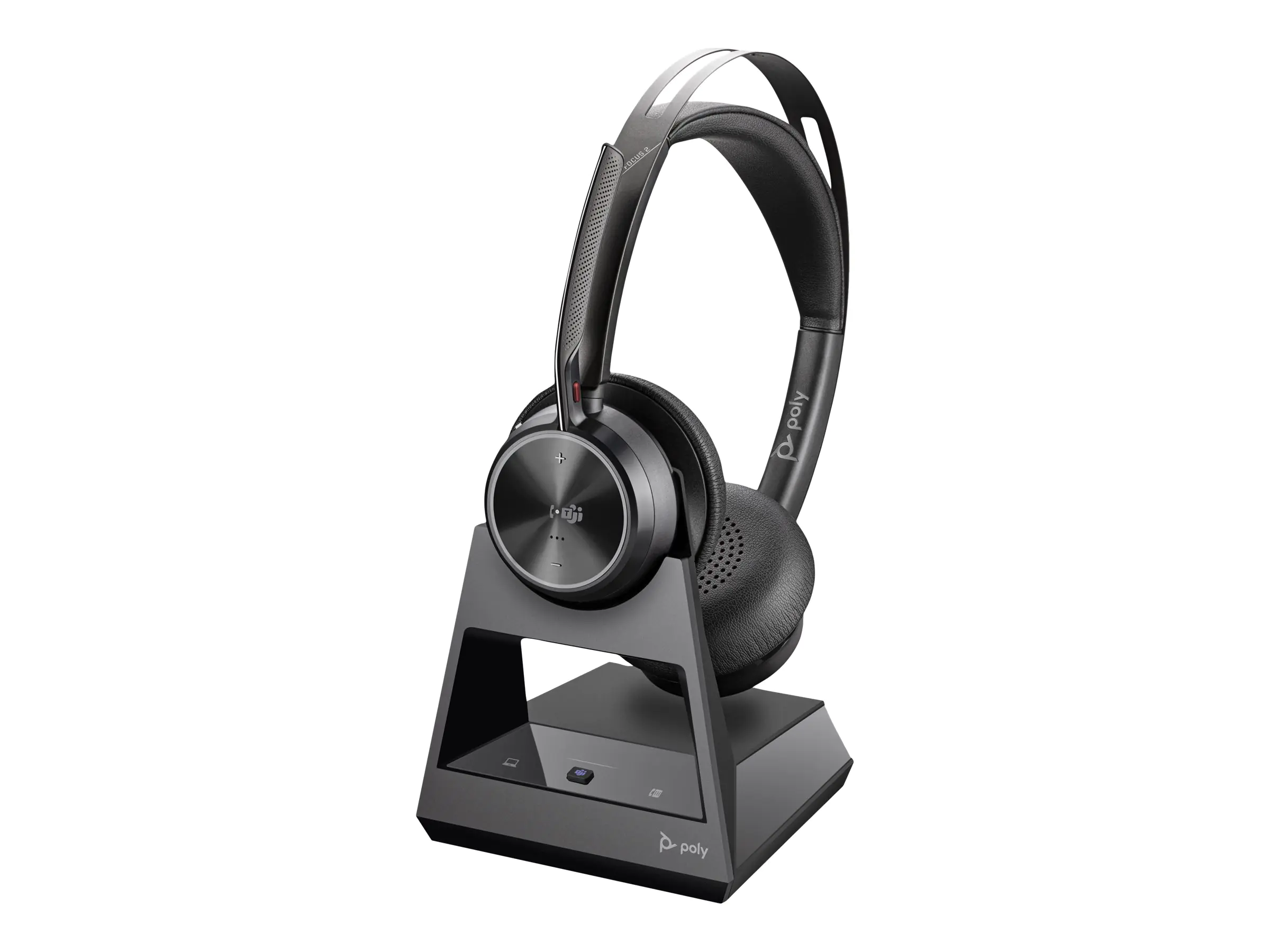 Poly Voyager Focus 2-M - Headset - On-Ear - Bluetooth - kabellos, kabelgebunden - aktive Rauschunterdrückung - Adapter USB-C via Bluetooth - Schwarz - Zertifiziert für Microsoft Teams
