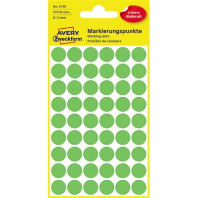 Avery Zweckform Markierungspunkt 3149 12mm leuchtgrün 270 St./Pack. Avery Zweckform Markierungspunkt 3149 12mm leuchtgrün 270 St./Pack.