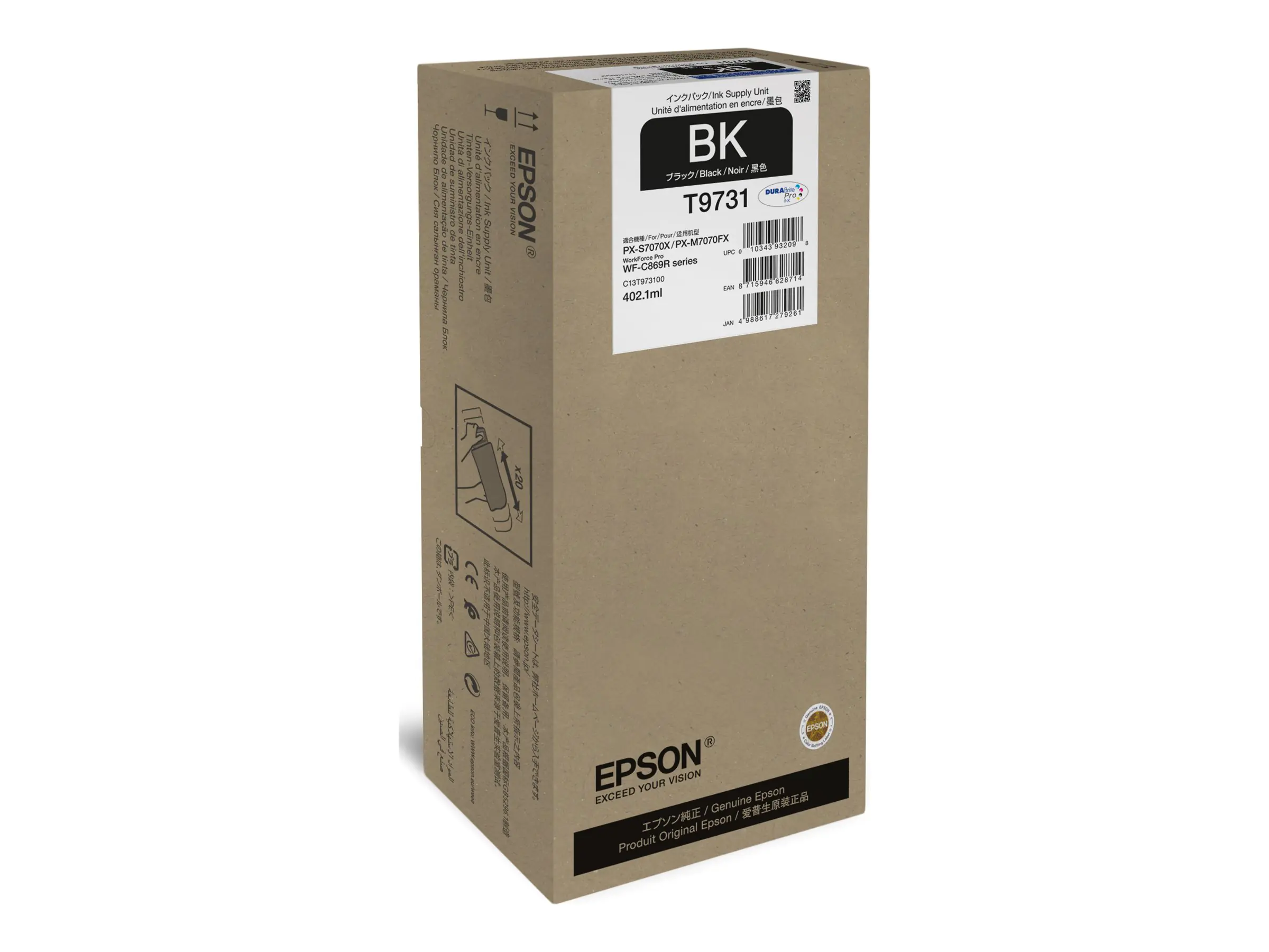 Epson T9731 - 402.1 ml - Größe XL - Schwarz - original - Tinten-Packung - für WorkForce Pro WF-C869R