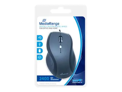MediaRange - Maus - optisch - 5 Tasten - kabelgebunden - USB MediaRange - Maus - optisch - 5 Tasten - kabelgebunden - USB