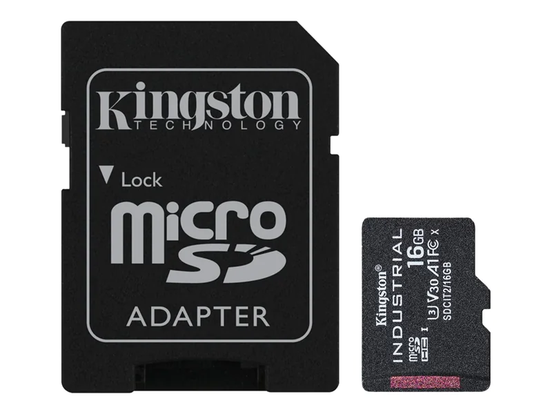 Kingston Industrial - Flash-Speicherkarte (microSDHC/SD-Adapter inbegriffen) - 16 GB - A1 / Video Class V30 / UHS-I U3 / Class10 - microSDHC UHS-I Kingston Industrial - Flash-Speicherkarte (microSDHC/SD-Adapter inbegriffen) - 16 GB - A1 / Video Class V30 / UHS-I U3 / Class10 - microSDHC UHS-I