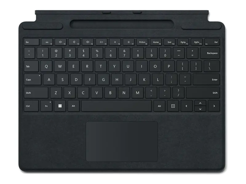 Microsoft Surface Pro Keyboard - Tastatur - mit Beschleunigungsmesser, Touchpad, Surface Slim Pen 2 Ablage- und Ladeschale - QWERTZ - Deutsch - Schwarz - mit Slim Pen 2 - für Surface Pro 10 for Business, Pro 8, Pro 9, Pro X