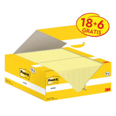 Post-it® Haftnotiz Notes Promotion 38 x 51 mm (B x H) gelb 100 Bl./Block 24 Block/Pack. Post-it® Haftnotiz Notes Promotion 38 x 51 mm (B x H) gelb 100 Bl./Block 24 Block/Pack.