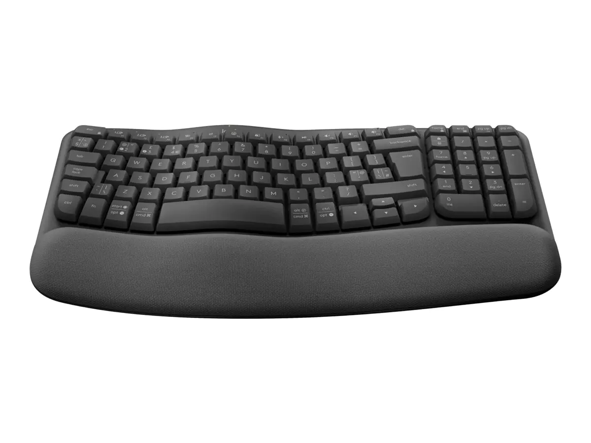 Logitech Ergo Series Wave Keys for Business - Tastatur - kabellos - 2.4 GHz, Bluetooth 5.1 LE - QWERTZ - Deutsch - Graphite Logitech Ergo Series Wave Keys for Business - Tastatur - kabellos - 2.4 GHz, Bluetooth 5.1 LE - QWERTZ - Deutsch - Graphite