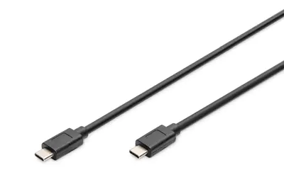 ASSMANN - USB-Kabel - USB-C (M) bis USB-C (M) - USB 3.1 Gen 2 - 1 m - geformt, 4K Unterstützung - Schwarz