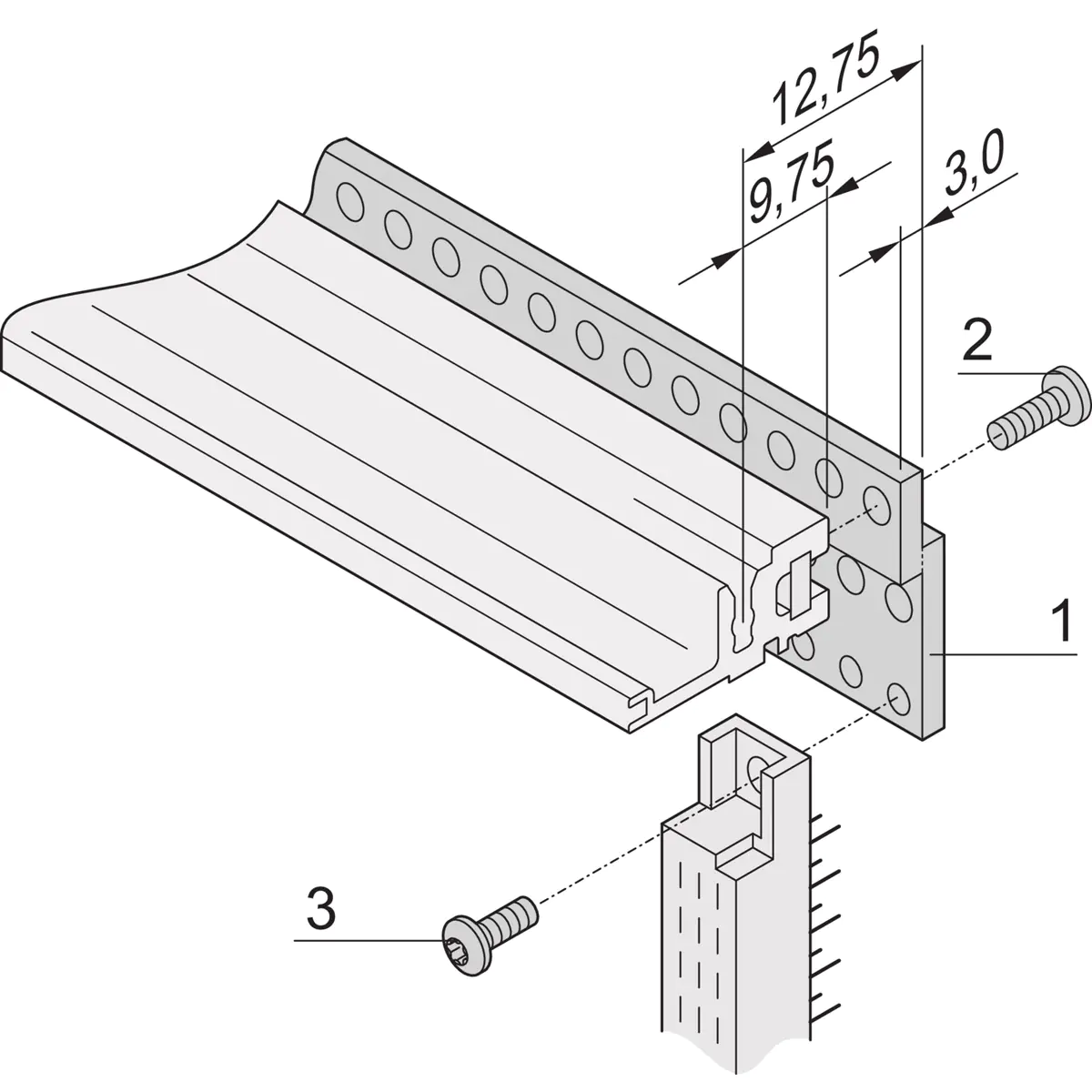 SCHROFF Z-SCHIENE 40TE F.DIN41612