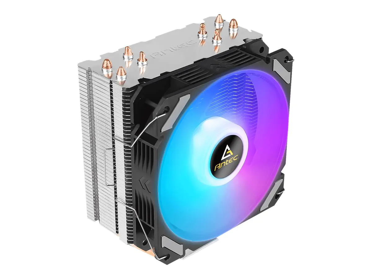 Antec A400i - Prozessor-Luftkühler - (für: LGA1150, LGA1151, LGA1155, LGA1156, LGA1366, LGA2011, LGA1200, LGA1700, AM4, AM3+, AM3, AM2+, AM2, FM2+, FM2, FM1) - Kupfer-Heatpipes mit Aluminium-Kühlrippen - 120 mm
