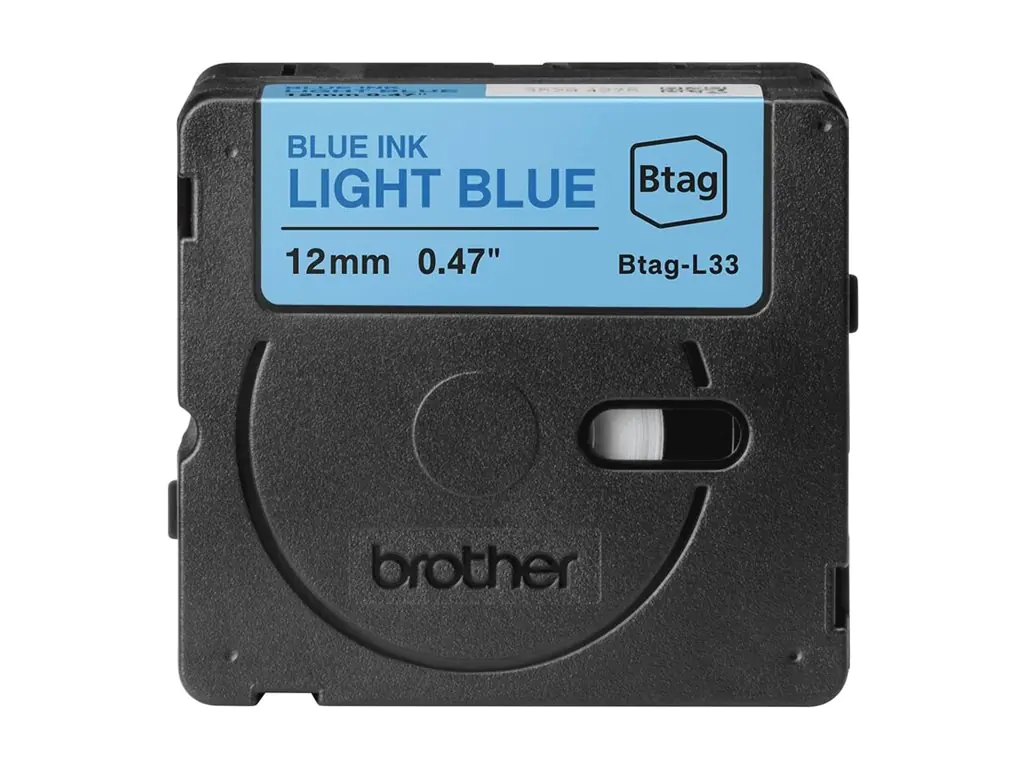 Brother Etikettenband BTAGL33 Blau auf hellblau Rolle (1,2 cm x 4 m)