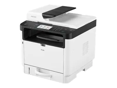Ricoh M 320F - Multifunktionsdrucker - s/w - Laser - A4 (210 x 297 mm) (Original) - A4 (Medien) - bis zu 32 Seiten/Min. (Kopieren) - bis zu 32 Seiten/Min. (Drucken) - 300 Blatt - 33.6 Kbps - USB 2.0, LAN, Wi-Fi(ac)