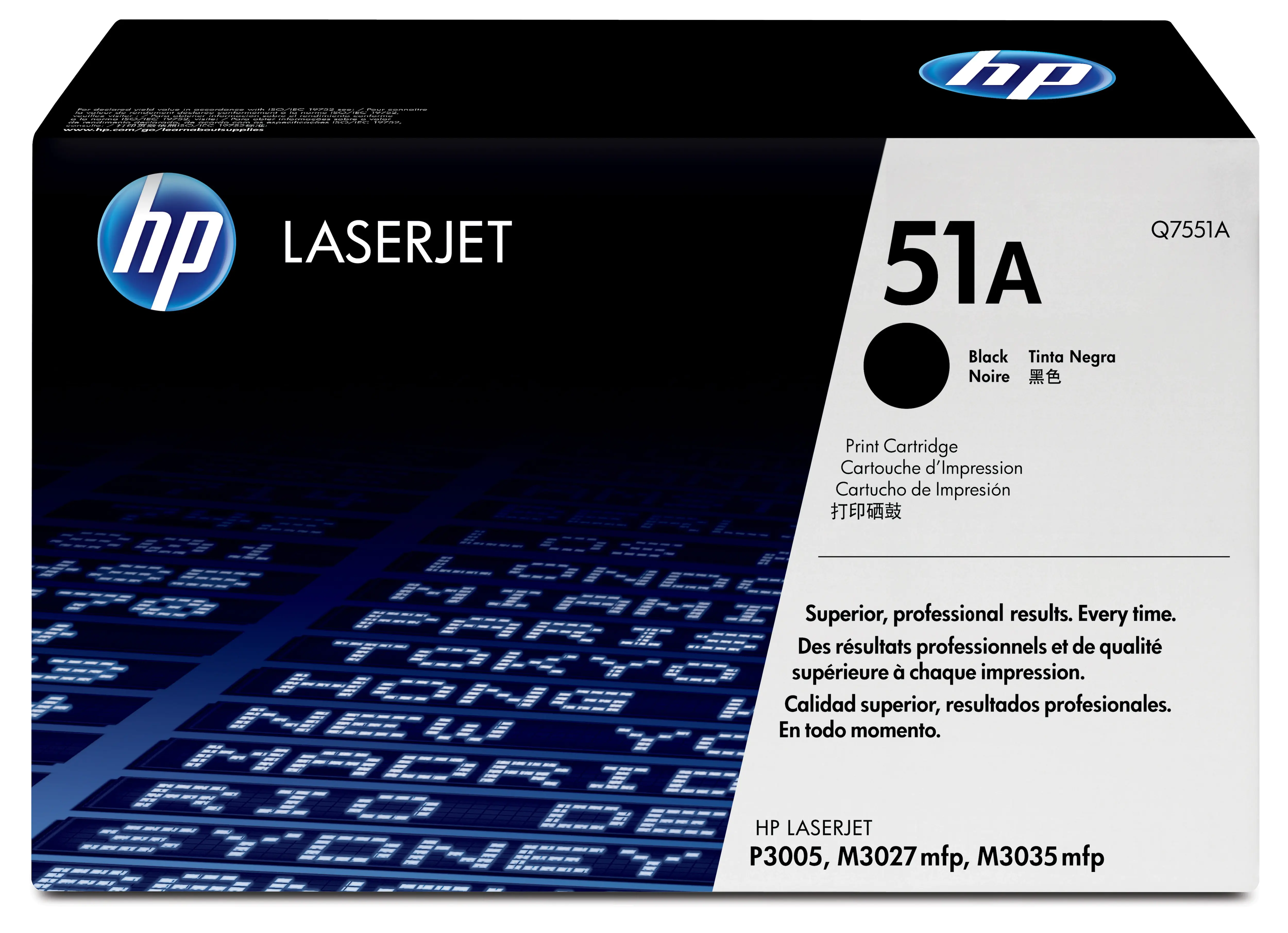 HP 51A - Schwarz - Original - LaserJet - Tonerpatrone (Q7551A) - für LaserJet M3027, M3027x, M3035, M3035xs, P3005, P3005d, P3005dn, P3005n, P3005x HP 51A - Schwarz - Original - LaserJet - Tonerpatrone (Q7551A) - für LaserJet M3027, M3027x, M3035, M3035xs, P3005, P3005d, P3005dn, P3005n, P3005x