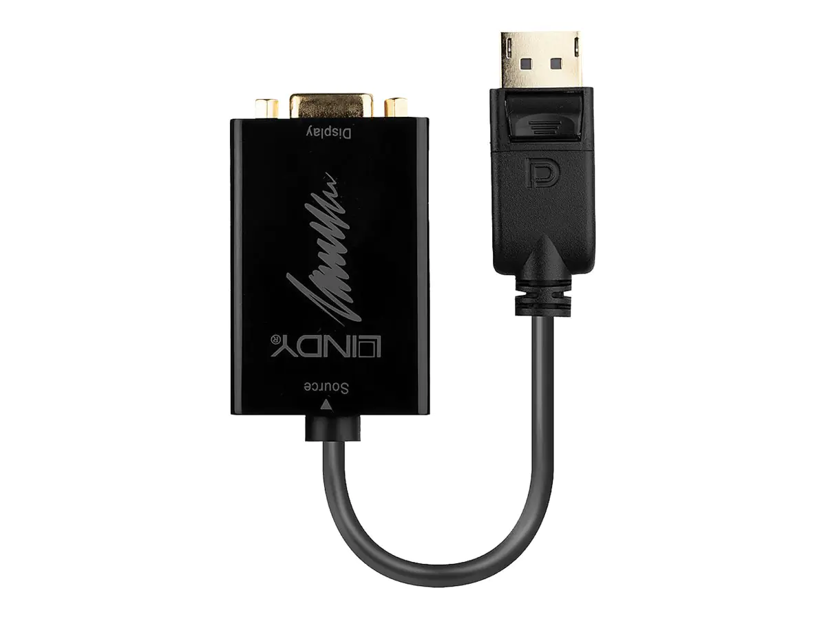 Lindy Aktiver DisplayPort auf VGA Konverter - Externer Videoadapter - D-Sub, DisplayPort - Schwarz