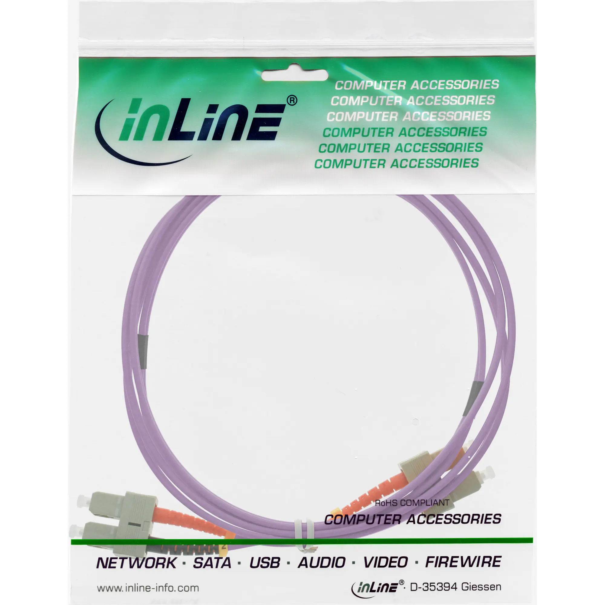 InLine LWL Duplex Kabel - SC/SC - 50/125µm - OM4 - 0,5m 83555P