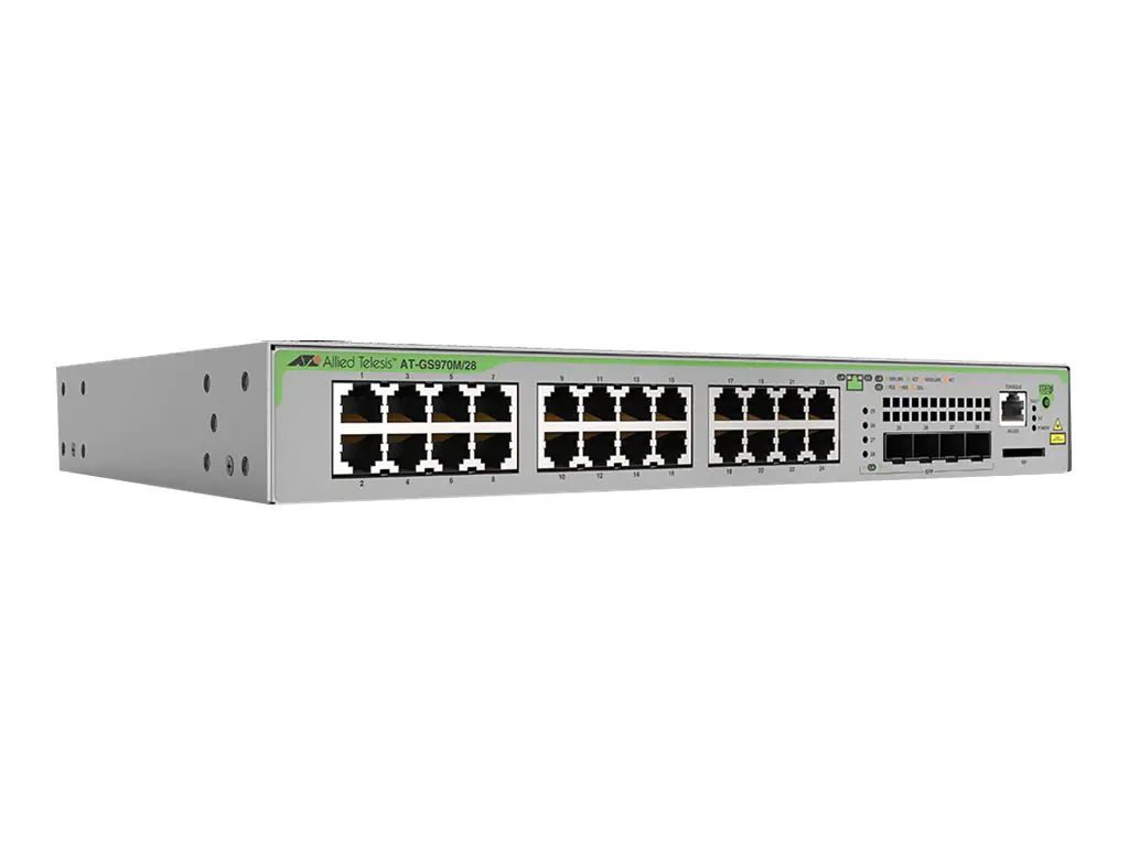 Allied Telesis CentreCOM AT-GS970M/28 - Switch - L3 - managed - 24 x 10/100/1000 + 4 x SFP (mini-GBIC) AT-GS970M/28-50