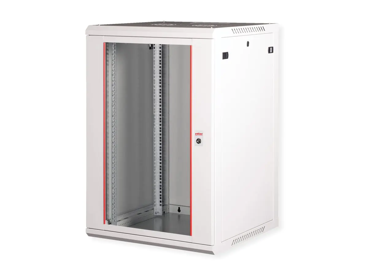ROLINE Basic Plus - Gehäuse Netzwerkschrank - 600x600 BxT - geeignet für Wandmontage - RAL 7035, Hellgrau - 18U - 48.3 cm (19") 26.21.0133