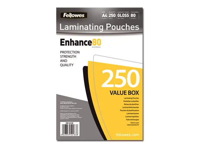 Fellowes Laminierfolie Enhance 80 5312903 DIN A4 tr 250 St./Pack.