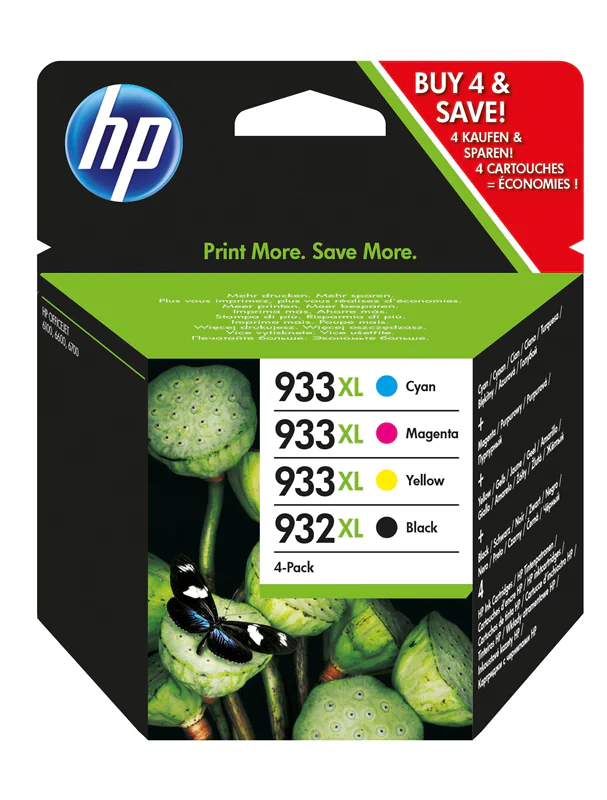 HP 932/933 Combo Pack - 4er-Pack - Schwarz, Gelb, Cyan, Magenta - original - Tintenpatrone - für Officejet 6100, 6600 H711a, 6700, 7110, 7510, 7610, 7612 HP 932/933 Combo Pack - 4er-Pack - Schwarz, Gelb, Cyan, Magenta - original - Tintenpatrone - für Officejet 6100, 6600 H711a, 6700, 7110, 7510, 7610, 7612