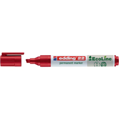 EDDING 22 EcoLine, Meißel, Rot, Polypropylen (PP), Multi, 1 mm, 5 mm 4-22002