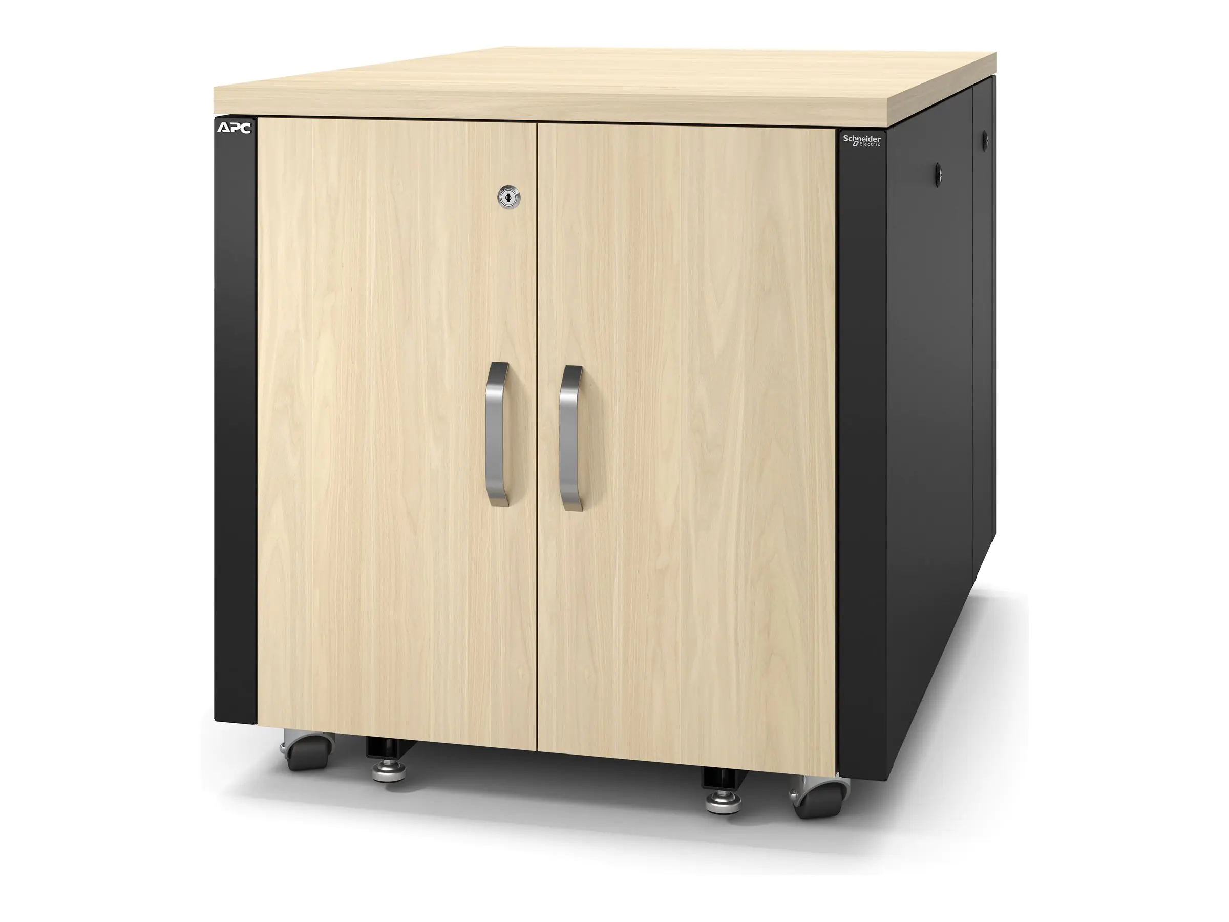 APC NetShelter - Schrank (vertikal) - schallisoliert - AC 100-230 V - Ahorn - 12U - 48.3 cm (19")