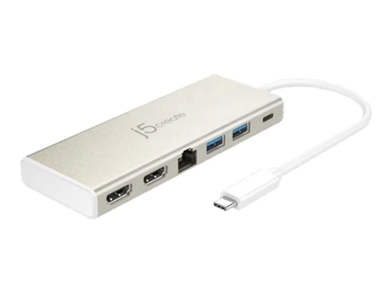 J5Create JCD381-N - Dockingstation - USB-C - 2 x HDMI - 1GbE