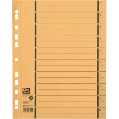 Oxford Trennblatt DIN A4 Manilakarton gelb 100 St./Pack. Oxford Trennblatt DIN A4 Manilakarton gelb 100 St./Pack.