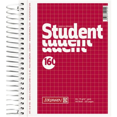 BRUNNEN Collegeblock Student 1067392 DIN A6 160Bl. kariert weiß BRUNNEN Collegeblock Student 1067392 DIN A6 160Bl. kariert weiß