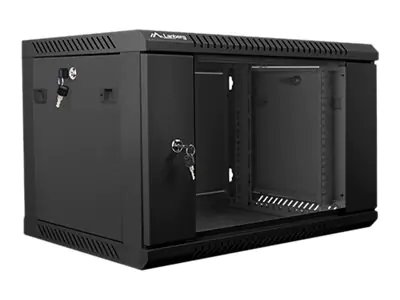 Lanberg Schrank Netzwerkschrank - geeignet für Wandmontage - Schwarz, RAL 9004 - 6U - 48.3 cm (19") WF01-6406-10B