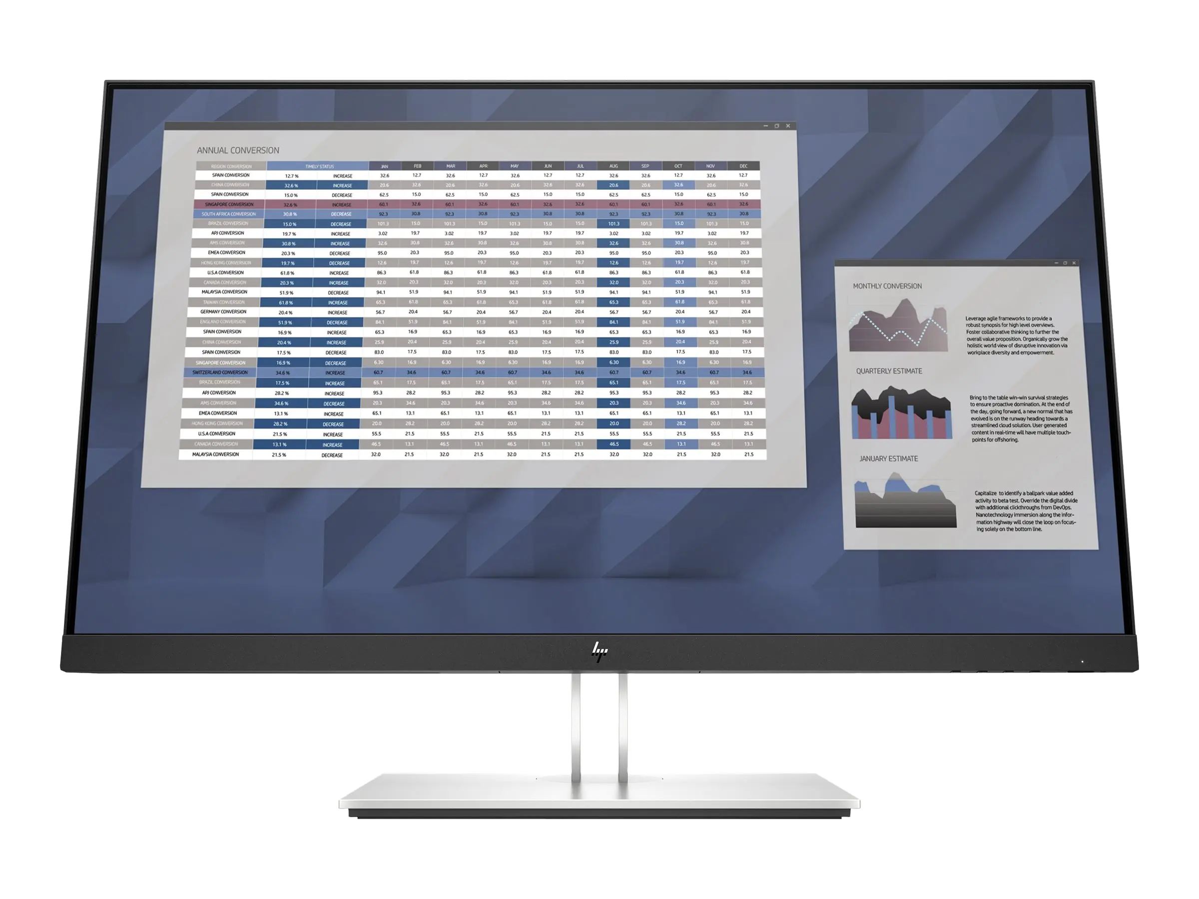 HP E27 G4 - E-Series - LED-Monitor - 68.6 cm (27") - 1920 x 1080 Full HD (1080p) @ 60 Hz - IPS - 250 cd/m² - 1000:1 - 5 ms - HDMI, VGA, DisplayPort - Schwarz