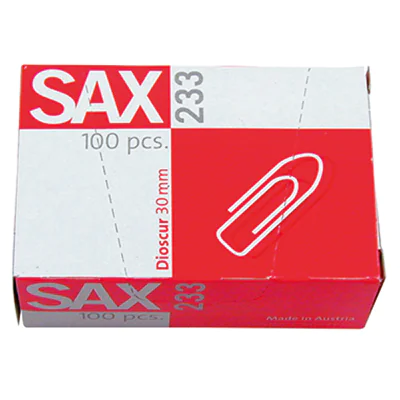 SAX Büroklammer 1-233-00 30mm verzinkt 100 St./Pack. SAX Büroklammer 1-233-00 30mm verzinkt 100 St./Pack.