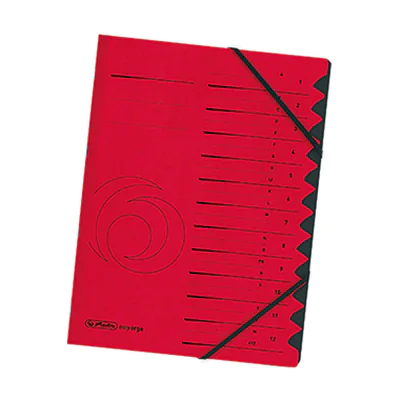 Herlitz Ordnungsmappe 10843324 DIN A4 12 Fächer Karton rot Herlitz Ordnungsmappe 10843324 DIN A4 12 Fächer Karton rot