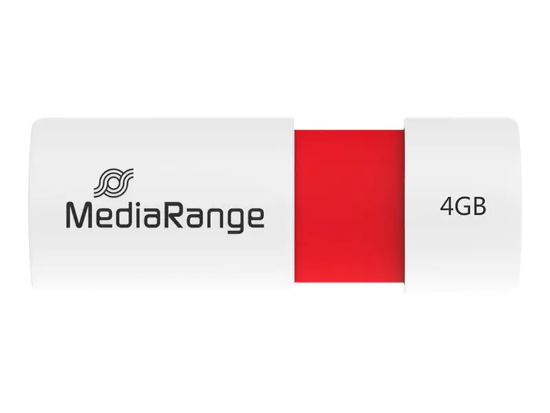MediaRange - USB-Flash-Laufwerk - 4 GB - USB 2.0 - weiß, Rot