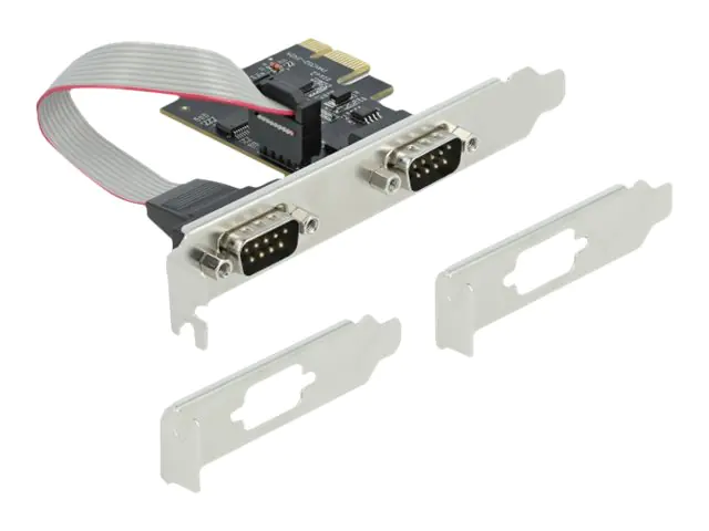 Delock PCI Express Card to 2 x Serial RS-232 - Serieller Adapter - PCIe 2.0 Low-Profile - RS-232 x 2 - Schwarz