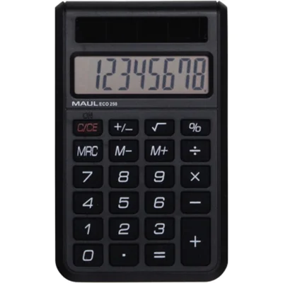 MAUL Taschenrechner ECO 250 1 x 8-stellig schwarz Solar-Energie MAUL Taschenrechner ECO 250 1 x 8-stellig schwarz Solar-Energie