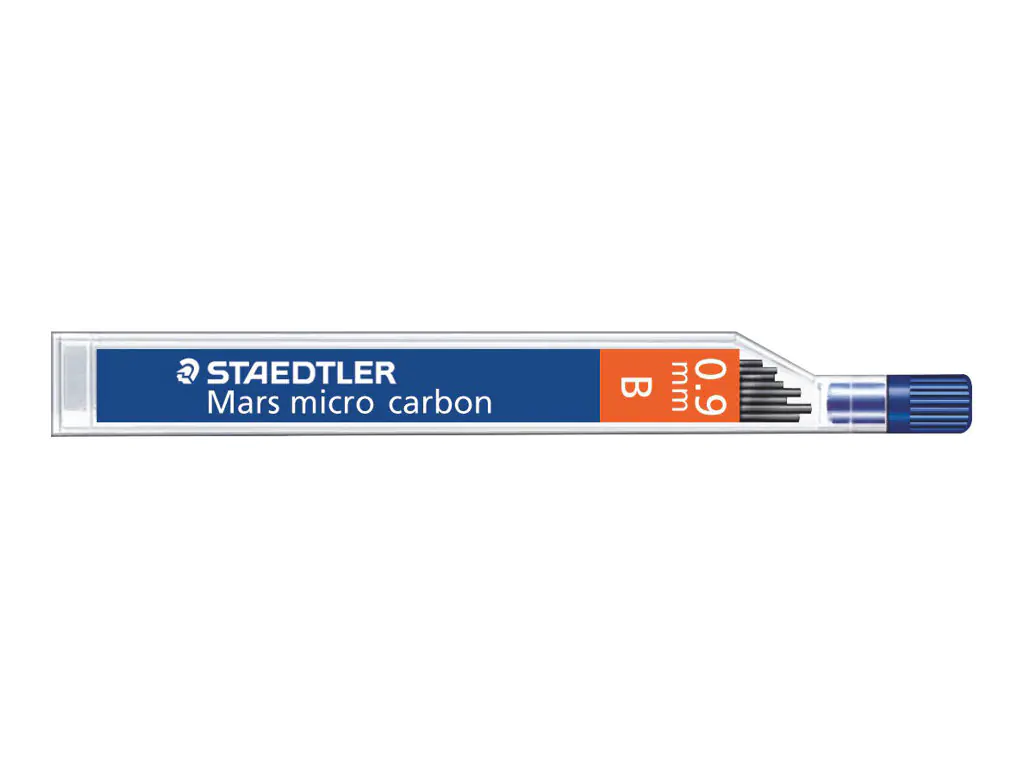 STAEDTLER Mars micro carbon - Bleistiftmine - B - Pechschwarz - 0.9 mm (Packung mit 12) 250 09-B