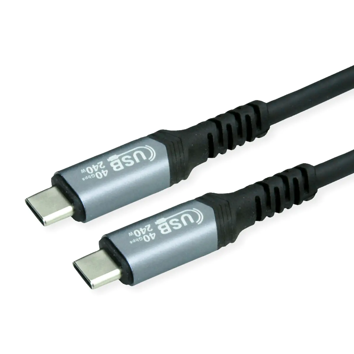 VALUE - USB-Kabel - 24 pin USB-C (M) zu 24 pin USB-C (M) - USB4 Gen3x2 - 48 V - 5 A - 80 cm - USB-Stromversorgung (240 W), E-marker - Schwarz