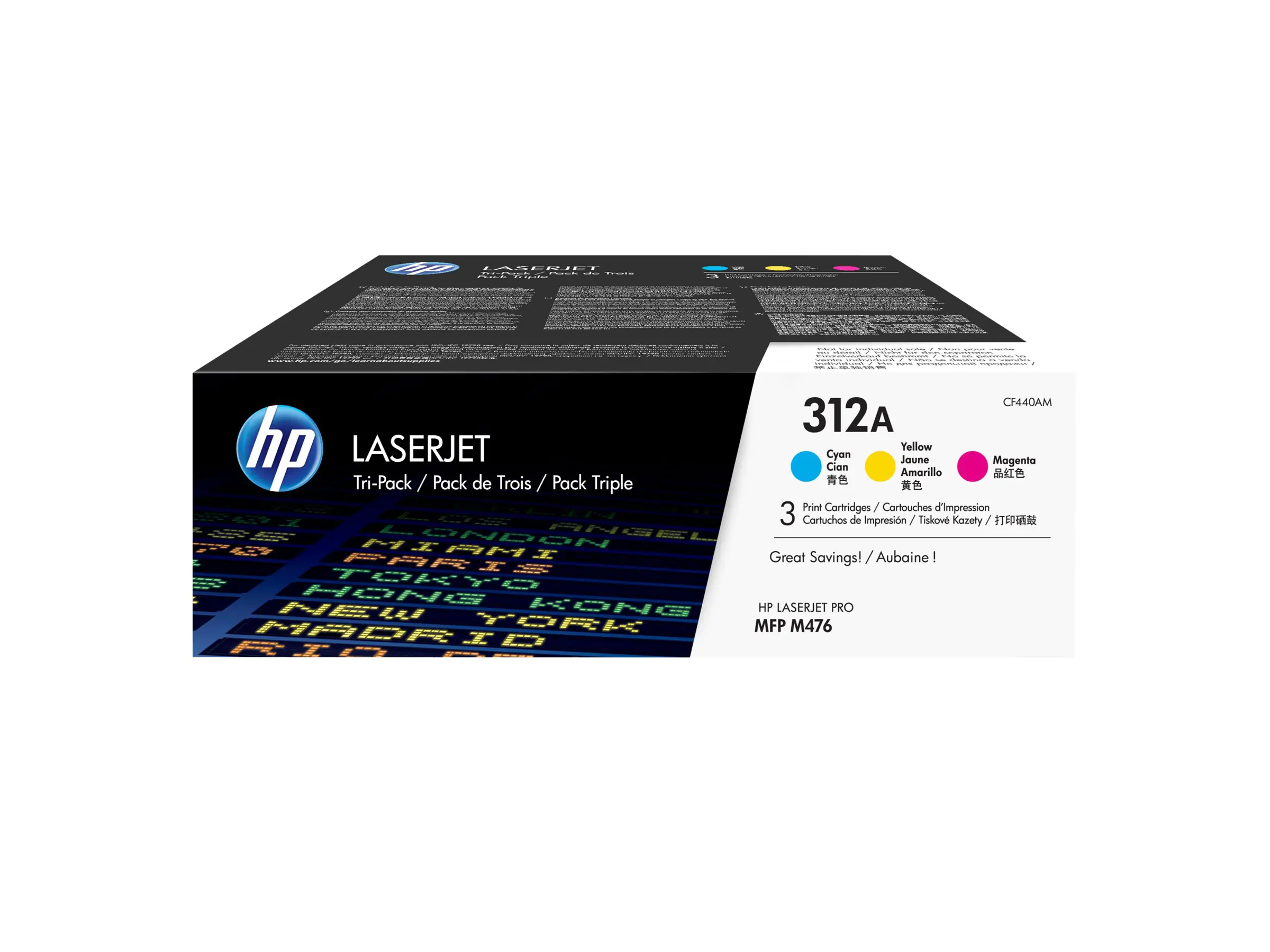 HP 312A - 3er-Pack - Gelb, Cyan, Magenta - Original - LaserJet - Tonerpatrone (CF440AM) - für Color LaserJet Pro MFP M476dn, MFP M476dw, MFP M476nw