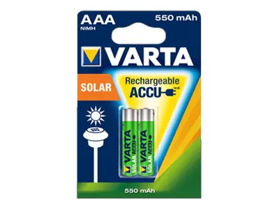 Varta Solar - Batterie 2 x AAA - NiMH - (wiederaufladbar) - 550 mAh