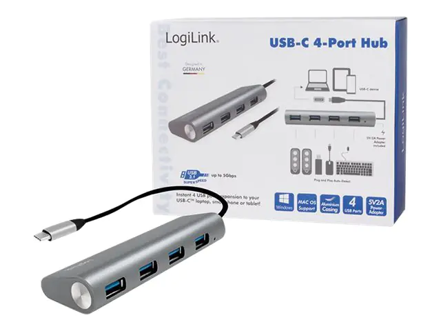 LogiLink USB-C 3.1 hub, 4 port - Hub - 4 x USB UA0309