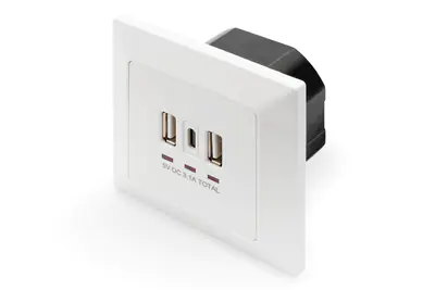 Digitus DA-70618 - USB-Ausgang - USB, USB Typ-C - 2 USB-Anschlüsse, 1 USB-C socket - 3.1 A - RAL 9003, Signal White Digitus DA-70618 - USB-Ausgang - USB, USB Typ-C - 2 USB-Anschlüsse, 1 USB-C socket - 3.1 A - RAL 9003, Signal White