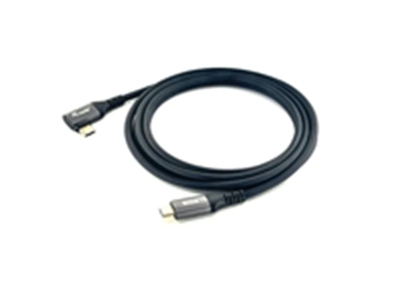 Equip USB 2.0 C auf C 90° abgewinkeltes Kabel, Stecker/Stecker, 2,0 m, 100 W mit Emark-Chip, 2 m, USB C, USB C, USB 2.0, 0,48 Gbit/s, Schwarz 128892