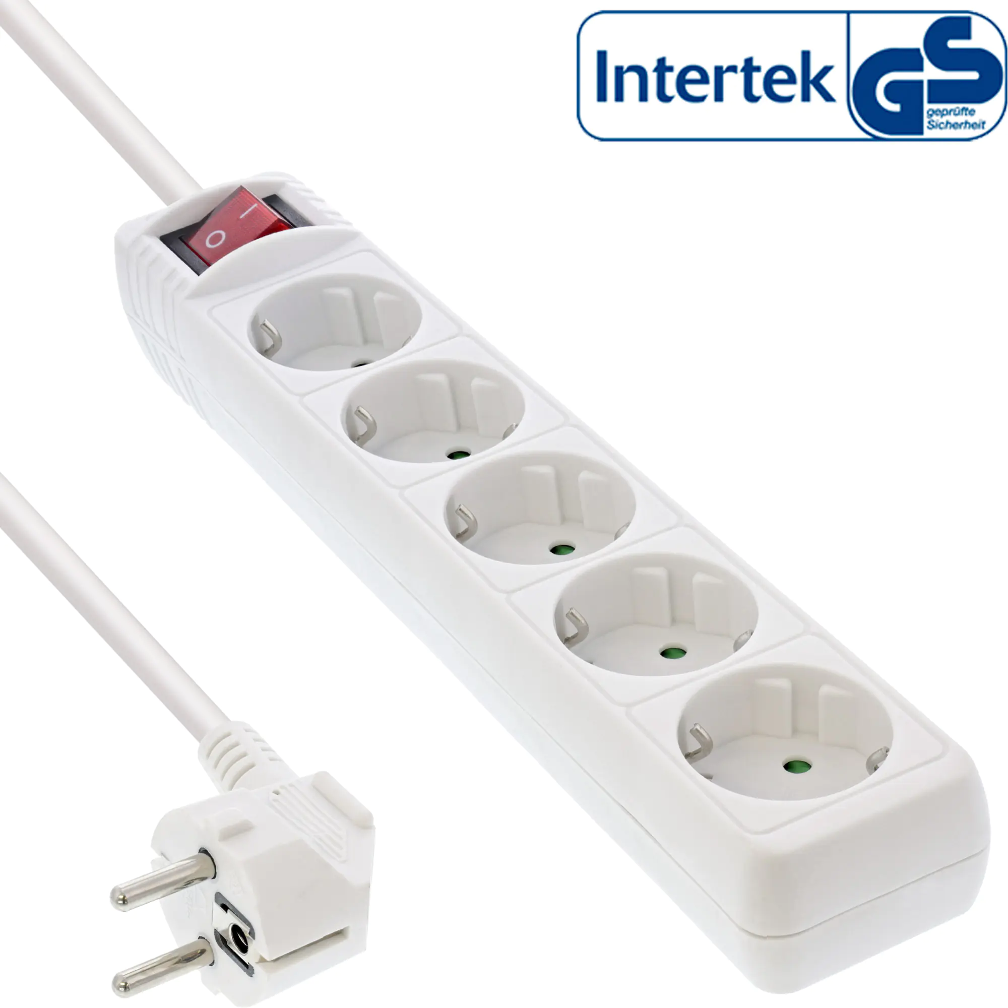 InLine Steckdosenleiste - 5-fach Schutzkontakt - weiß - 1,5m 16451G