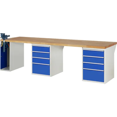 RAU Werkbank 7000 3.000 x 890 x 900 mm (B x H x T) enzianblau lichtgrau