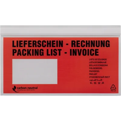UNIPACK Dokumententasche V722182 DL 70my rt/sw 500 St./Pack. UNIPACK Dokumententasche V722182 DL 70my rt/sw 500 St./Pack.