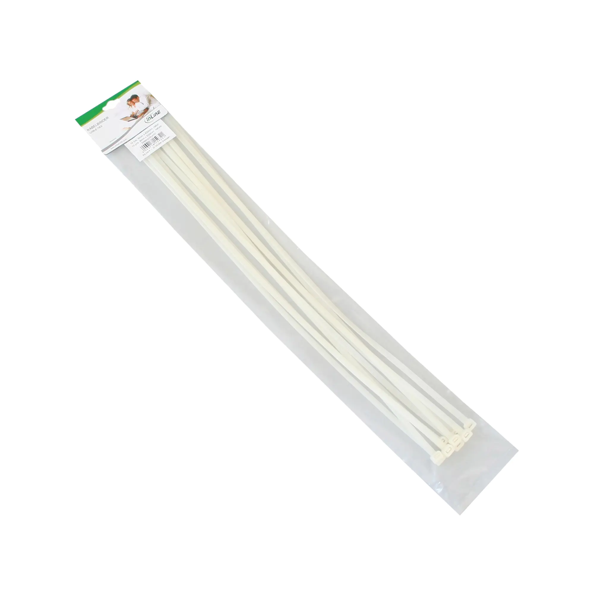 InLine Kabelbinder - Länge 650mm - Breite 9mm - natur - 10 Stück