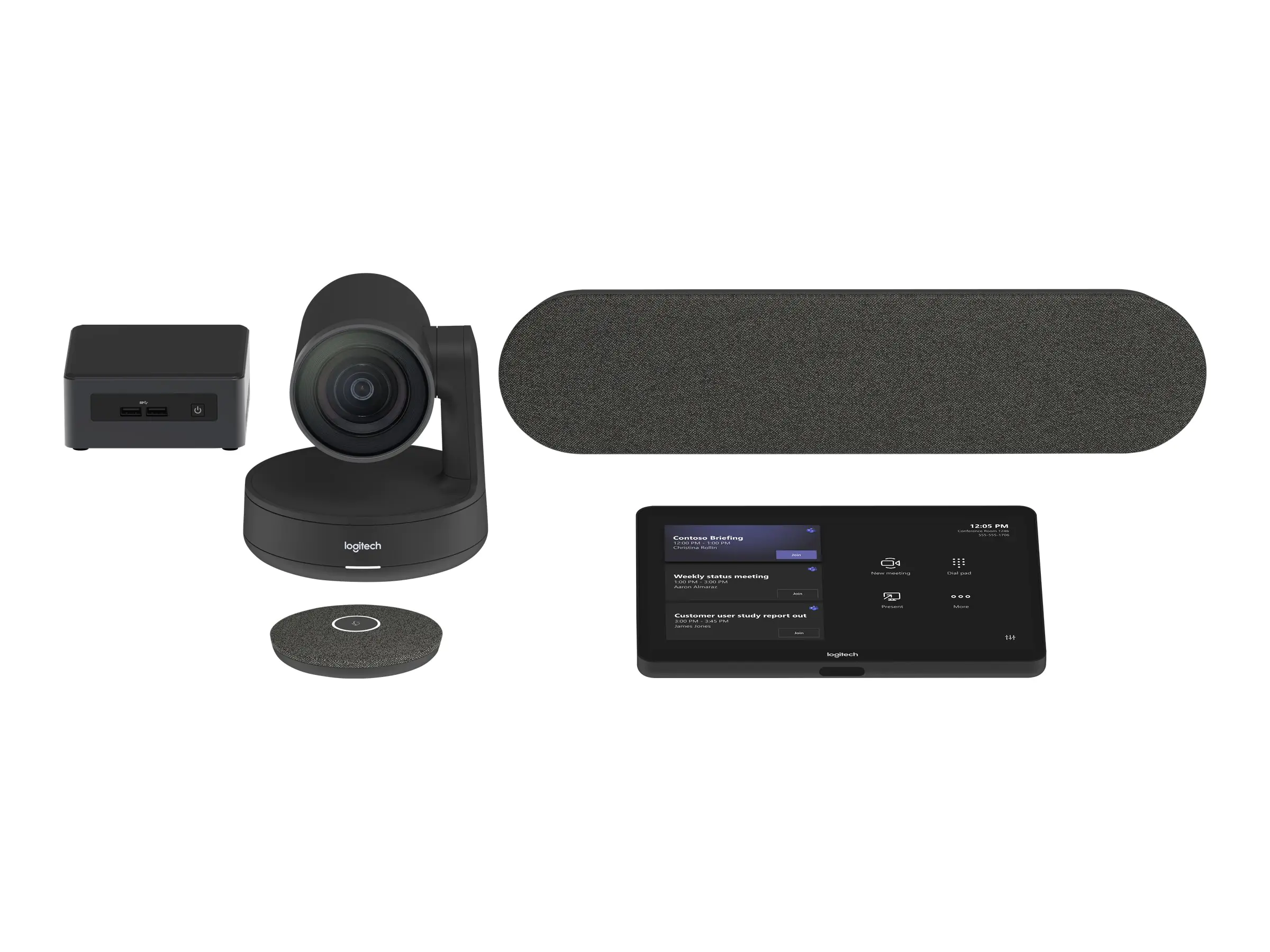 Logitech Medium Microsoft Teams Rooms with Tap + Rally System + Intel NUC - Kit für Videokonferenzen - mit Intel NUC Pro Kit NUC11TNKi5