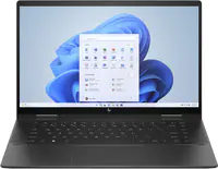 HP ENVY x360 Laptop 15-fh0077ng - Flip-Design - AMD Ryzen 7 7730U / 2 GHz - Win 11 Home - Radeon Graphics - 16 GB RAM - 1 TB SSD NVMe - 39.6 cm (15.6") AMOLED Touchscreen 1920 x 1080 (Full HD) - Wi-Fi 6, Bluetooth 5.3 WLAN-Karte - Nightfall Black Aluminiu