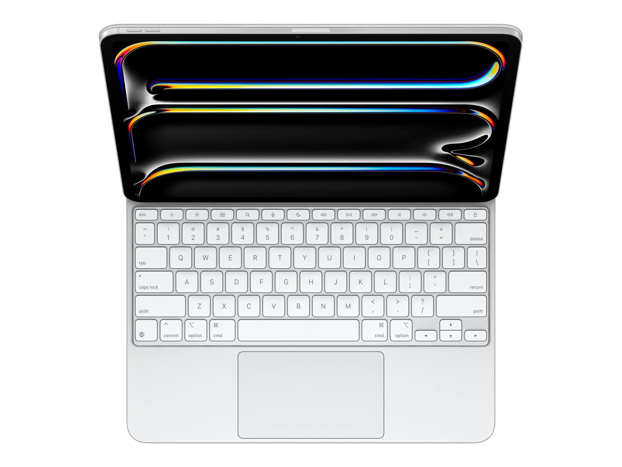 Apple Magic Keyboard - Tastatur und Foliohülle - mit Trackpad - hinterleuchtet - Apple Smart connector - QWERTY - USA - weiß