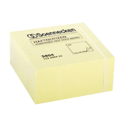 Soennecken Haftnotizwürfel 5804 75x75mm 400Blatt gelb Soennecken Haftnotizwürfel 5804 75x75mm 400Blatt gelb