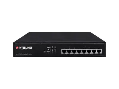 IC Intracom Intellinet 8-Port Gigabit Ethernet PoE+ Switch, 8 x PoE ports, IEEE 802.3at/af Power-over-Ethernet (PoE+/PoE) 560641